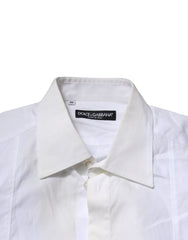 Dolce & Gabbana White Poplin Cotton Formal Men Dress Shirt
