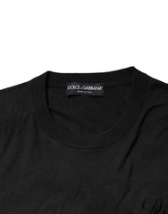 Dolce & Gabbana Black Cotton DG Logo Men Sweatshirt Sweater
