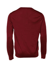 Dolce & Gabbana Maroon Cashmere Crew Neck Sweatshirt Sweater