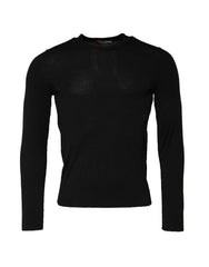 Dolce & Gabbana Black Long Sleeve Crew Neck Pullover Sweater