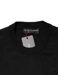 Dolce & Gabbana Black Long Sleeve Crew Neck Pullover Sweater