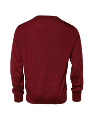 Dolce & Gabbana Maroon Cashmere Crew Neck Sweatshirt Sweater
