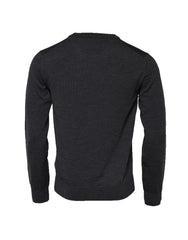 Dolce & Gabbana Dark Gray Wool Crew Neck Sweatshirt Sweater