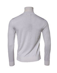 Dolce & Gabbana White Wool Turtleneck Men Sweatshirt Sweater