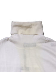 Dolce & Gabbana White Wool Turtleneck Men Sweatshirt Sweater