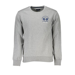 La Martina Gray Cotton Men Sweatshirt
