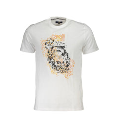 Cavalli Class Bianco Cotton Men T-Shirt