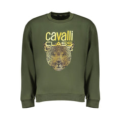 Cavalli Class Green Cotton Men Sweater