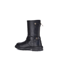 Dolce & Gabbana Black Calf Leather Bos Taurus Lace-Up Boots