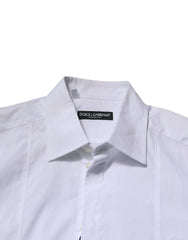 Dolce & Gabbana White Cotton Short Sleeves Men Formal Shirt