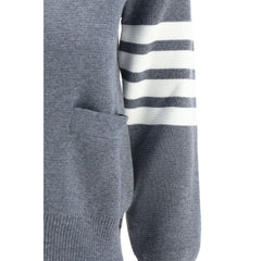 Thom Browne Gray Fleece Wool Cardigan