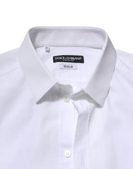 Dolce & Gabbana White GOLD Long Sleeve Dress Formal Shirt