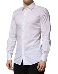 Dolce & Gabbana White GOLD Long Sleeve Dress Formal Shirt