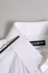 Dolce & Gabbana White GOLD Long Sleeve Dress Formal Shirt
