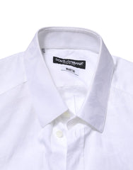 Dolce & Gabbana White MARTINI Cotton Long Sleeve Formal Shirt