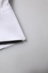 Dolce & Gabbana White GOLD Cotton Long Sleeve Men Formal Shirt