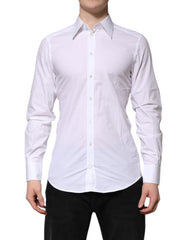 Dolce & Gabbana White GOLD Cotton Poplin Dress Formal Shirt
