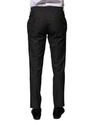 Dolce & Gabbana Gray Cotton Patterned Formal Pants