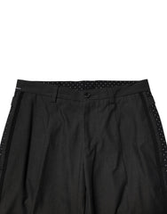Dolce & Gabbana Gray Cotton Patterned Formal Pants