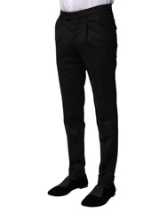 PT Torino Black Solid Formal Tapered Men Dress Pants