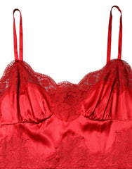 Dolce & Gabbana Red Silk Sleeveless Maxi Long Dress