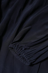 Dolce & Gabbana Blue Silk Mock Neck Long Sleeves Blouse Top