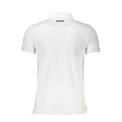 Cavalli Class White Cotton Polo Shirt