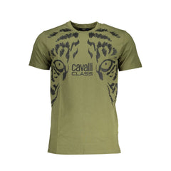 Cavalli Class Verde Cotton Men T-Shirt