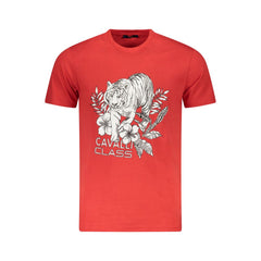 Cavalli Class Red Cotton Men T-Shirt