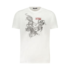 Cavalli Class White Cotton Men T-Shirt