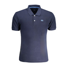 La Martina Blue Cotton Men Polo Shirt