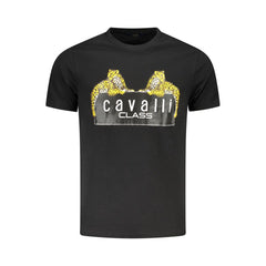 Cavalli Class Black Cotton Men T-Shirt
