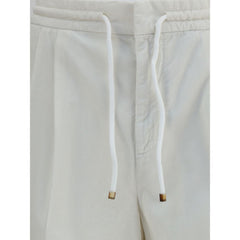 Brunello Cucinelli White Cotton Casual Pants