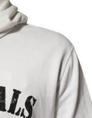 Dolce & Gabbana White Cotton DG ROYAL Print Hooded Sweater