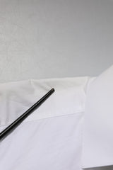 Dolce & Gabbana White Cotton GOLD Long Sleeves Dress Shirt