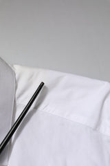 Dolce & Gabbana White Cotton GOLD Long Sleeves Dress Shirt