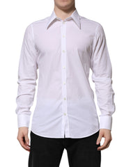 Dolce & Gabbana White Cotton Long Sleeves Dress Shirt