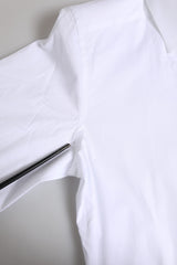 Dolce & Gabbana White Cotton GOLD Long Sleeves Dress Shirt