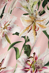 Dolce & Gabbana Pink Lily Viscose Sheath Stretch Midi Dress