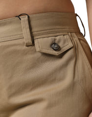 Dolce & Gabbana Brown Cotton Cargo Tapered Pants