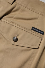 Dolce & Gabbana Brown Cotton Cargo Tapered Pants