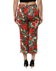 Dolce & Gabbana Multicolor Floral Print Cropped Pants