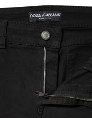 Dolce & Gabbana Black Cotton Mid Waist Denim Jeans
