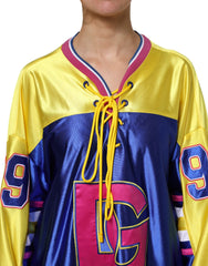 Dolce & Gabbana Multicolor Polyester Long Sleeves V-Neck Top