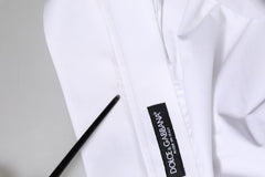 Dolce & Gabbana White Cotton Collared Shirt Long Sleeve Top
