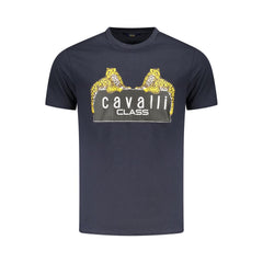Cavalli Class Blue Cotton Men T-Shirt