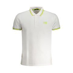 Cavalli Class White Cotton Men Polo Shirt