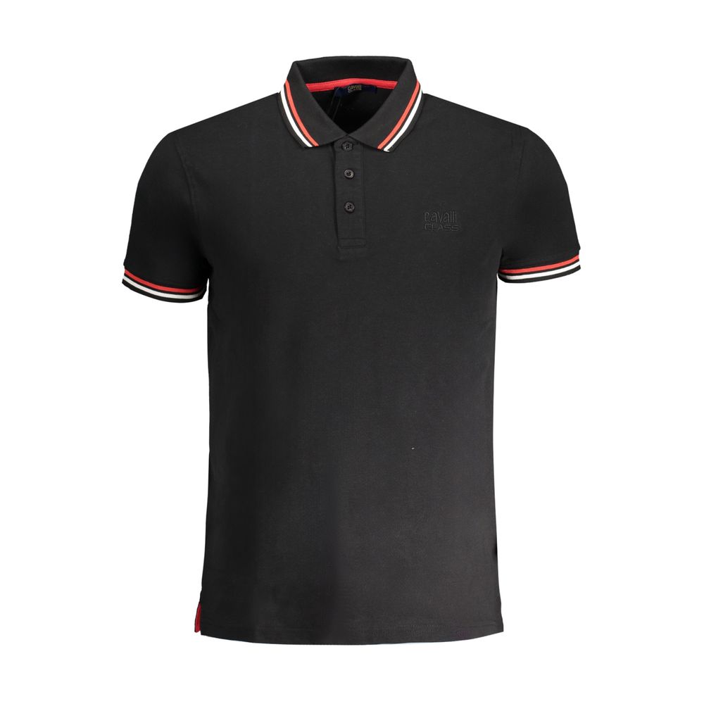 Cavalli Class Black Cotton Men's Polo Shirt