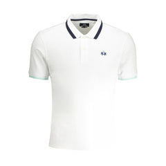 La Martina White Cotton Men Polo Shirt