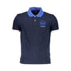 La Martina Blue Cotton Mens Polo Shirt